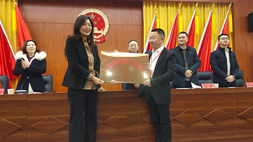 南充：仪陇县首个乡贤商会成立 徐仕庆当选会长_fororder_仪陇县委常委、统战部长陈小琴为仪陇县福临乡贤商会授牌----摄影---张景轩