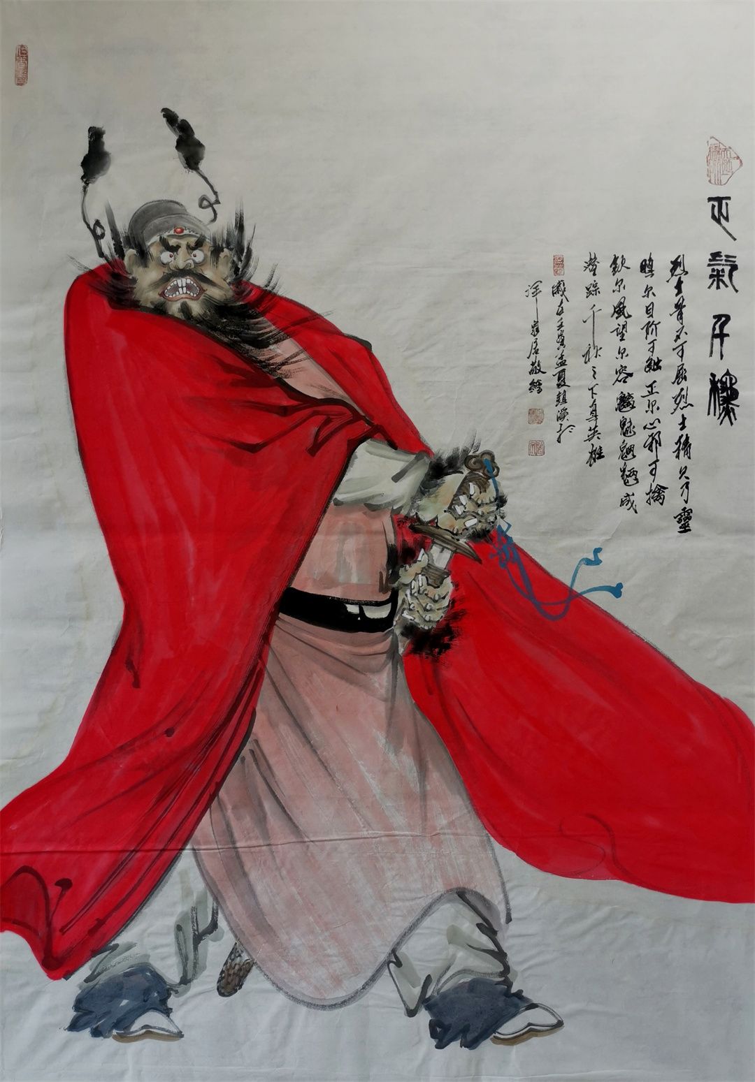 曾镇溪的钟馗主题国画作品《引福归堂》赏析