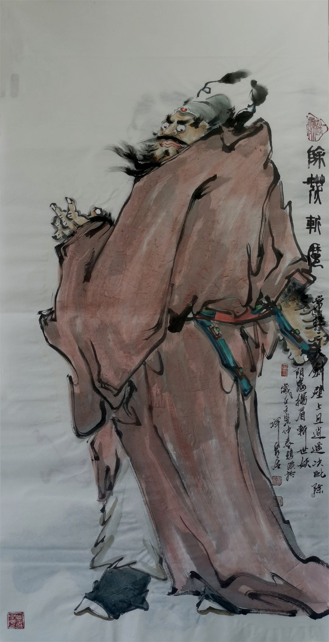 曾镇溪的钟馗主题国画作品《引福归堂》赏析