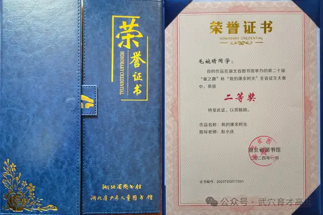 【今日黄冈】武穴市育才高中子斐文学社学生在省、市级征文比赛中获奖！
